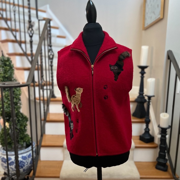Lisa international Jackets & Blazers - ❤️LIS INTERNATIONAL BOILED WOOL CAT VEST❤️